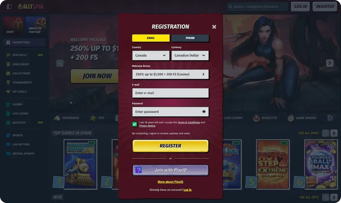 allyspin casino registration